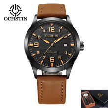 Load image into Gallery viewer, OCHSTIN Man Mechanical Pilot Wrist Watches For Men Luxury Casual Self Winding Leather Mechanic Male Clock Date relogio masculino