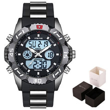 Load image into Gallery viewer, Stryve 8011 Relojes Brand Waterproof Military Sport Watches Men Stainless Steel Digital Quartz Dual Display Watch montre homme