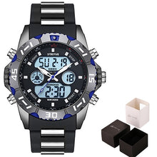 Load image into Gallery viewer, Stryve 8011 Relojes Brand Waterproof Military Sport Watches Men Stainless Steel Digital Quartz Dual Display Watch montre homme