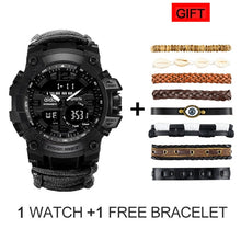 Load image into Gallery viewer, LED Military Watch with compass 30M Men Waterproof Sports Watch Men Sport Watch Shock Sport Watches Electronic Wristwatches