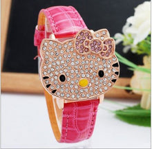 Load image into Gallery viewer, Fashion Brand Quartz Watch Children Girl Women Leather Crystal Wrist Watch Kids Wristwatch Clock relogio
