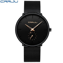 Load image into Gallery viewer, CRRJU Fashion Mens Watches Top Brand Luxury Quartz Watch Men Casual Slim Mesh Steel Waterproof Sport Watch Relogio Masculino