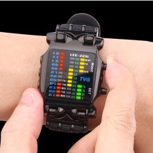 Load image into Gallery viewer, 2018 new brand TVG Rubber Band waterproof cool geek LED Digital Sports Watches Black Men Luxury Fashion Binary Gift Clock Watch