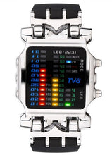 Load image into Gallery viewer, 2018 new brand TVG Rubber Band waterproof cool geek LED Digital Sports Watches Black Men Luxury Fashion Binary Gift Clock Watch
