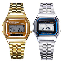 Load image into Gallery viewer, Women Men Unisex Watch Gold Silver Vintage Stainless Steel LED Sports Military Wristwatches Electronic Digital Watches Present