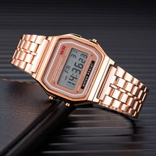 Load image into Gallery viewer, Women Men Unisex Watch Gold Silver Vintage Stainless Steel LED Sports Military Wristwatches Electronic Digital Watches Present