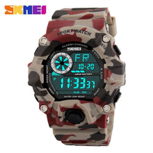 Load image into Gallery viewer, S SHOCK Men Sports Watches SKMEI Luxury Brand Camouflage Military Watches Digital LED Waterproof Wristwatches Relogio Masculino

