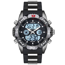 Load image into Gallery viewer, Stryve 8011 Relojes Brand Waterproof Military Sport Watches Men Stainless Steel Digital Quartz Dual Display Watch montre homme
