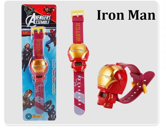 2019 QMXD Brand Wristband Hot Avengers  Electric Kids Boy Watch Hulk Ironman Figure Model Toys Action Figures For Children Gifts