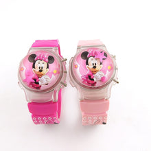 Load image into Gallery viewer, Flash Light Minnie Mouse Kids Watch Silicone Strap Girl Watch Jelly Fashion Lantern Children Watch Boy Gife Watch Reloj Mujer

