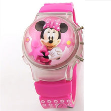 Load image into Gallery viewer, Flash Light Minnie Mouse Kids Watch Silicone Strap Girl Watch Jelly Fashion Lantern Children Watch Boy Gife Watch Reloj Mujer
