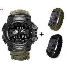 Load image into Gallery viewer, LED Military Watch with compass 30M Men Waterproof Sports Watch Men Sport Watch Shock Sport Watches Electronic Wristwatches
