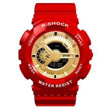 Load image into Gallery viewer, Sports Men&#39;s Watch Big Size Military Alarm Clock Luxury Brand Male Wrist Watches Led Digital Man Hour Outdoor Sport Black Gold G
