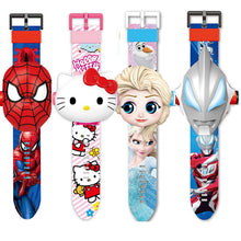 Load image into Gallery viewer, The 3 D  Projection  Children  Watch  Cartoon  Ultraman Spiderman Ironman Princess  Digital Watches  Kids Watches Toy
