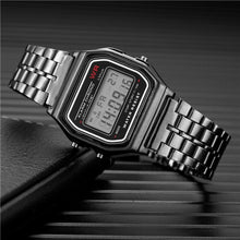 Load image into Gallery viewer, Women Men Unisex Watch Gold Silver Vintage Stainless Steel LED Sports Military Wristwatches Electronic Digital Watches Present
