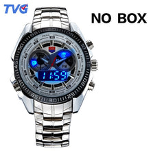 Load image into Gallery viewer, Top Men Watch TVG Dual Display Analog Digital Quartz Watch Stainless Steel Men&#39;s Watch Fashion Military Army Mens Watches
