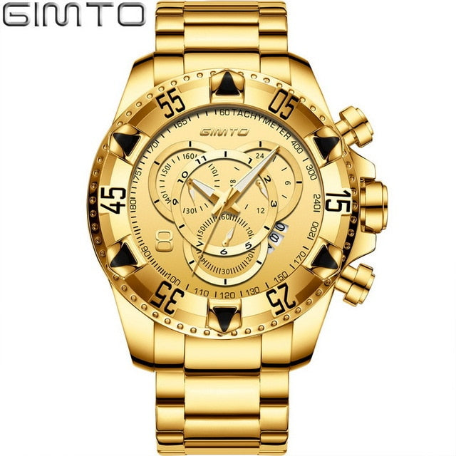 2018 Top Brand Luxury Men Watches Gold Business Steel Clock Quartz Waterproof Sport Military Male Wristwatch Relogio Masculino