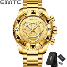 Load image into Gallery viewer, 2018 Top Brand Luxury Men Watches Gold Business Steel Clock Quartz Waterproof Sport Military Male Wristwatch Relogio Masculino
