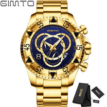 Load image into Gallery viewer, 2018 Top Brand Luxury Men Watches Gold Business Steel Clock Quartz Waterproof Sport Military Male Wristwatch Relogio Masculino
