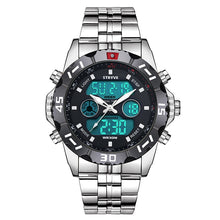 Load image into Gallery viewer, Stryve 8011 Relojes Brand Waterproof Military Sport Watches Men Stainless Steel Digital Quartz Dual Display Watch montre homme
