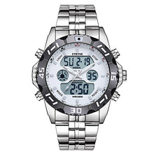 Load image into Gallery viewer, Stryve 8011 Relojes Brand Waterproof Military Sport Watches Men Stainless Steel Digital Quartz Dual Display Watch montre homme
